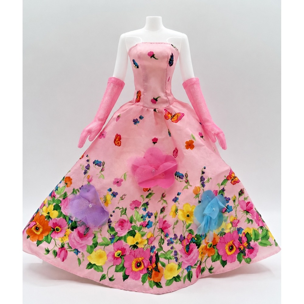 Vintage Barbie Flower Surprise Garden Surprise Dress Gloves 2002 Mattel 56779